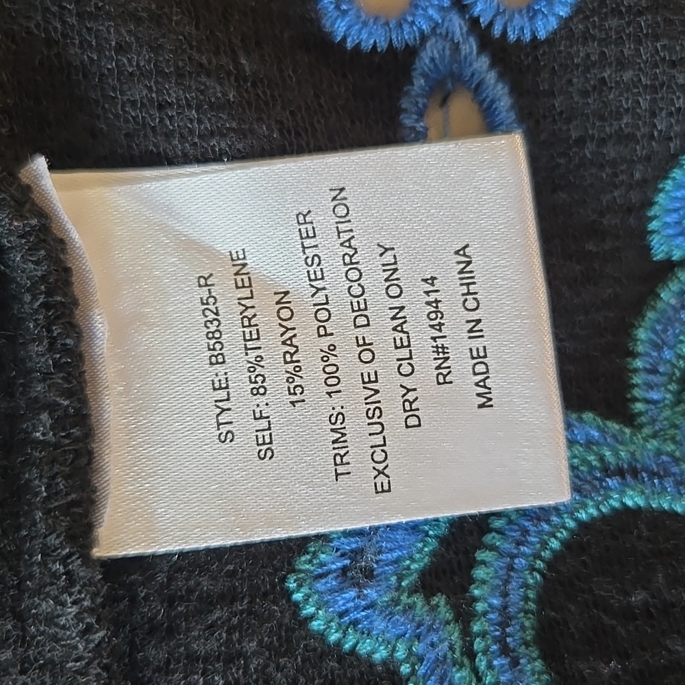 Johnny Was Black and Blue Embroidered Jacket - Picture 10 of 12